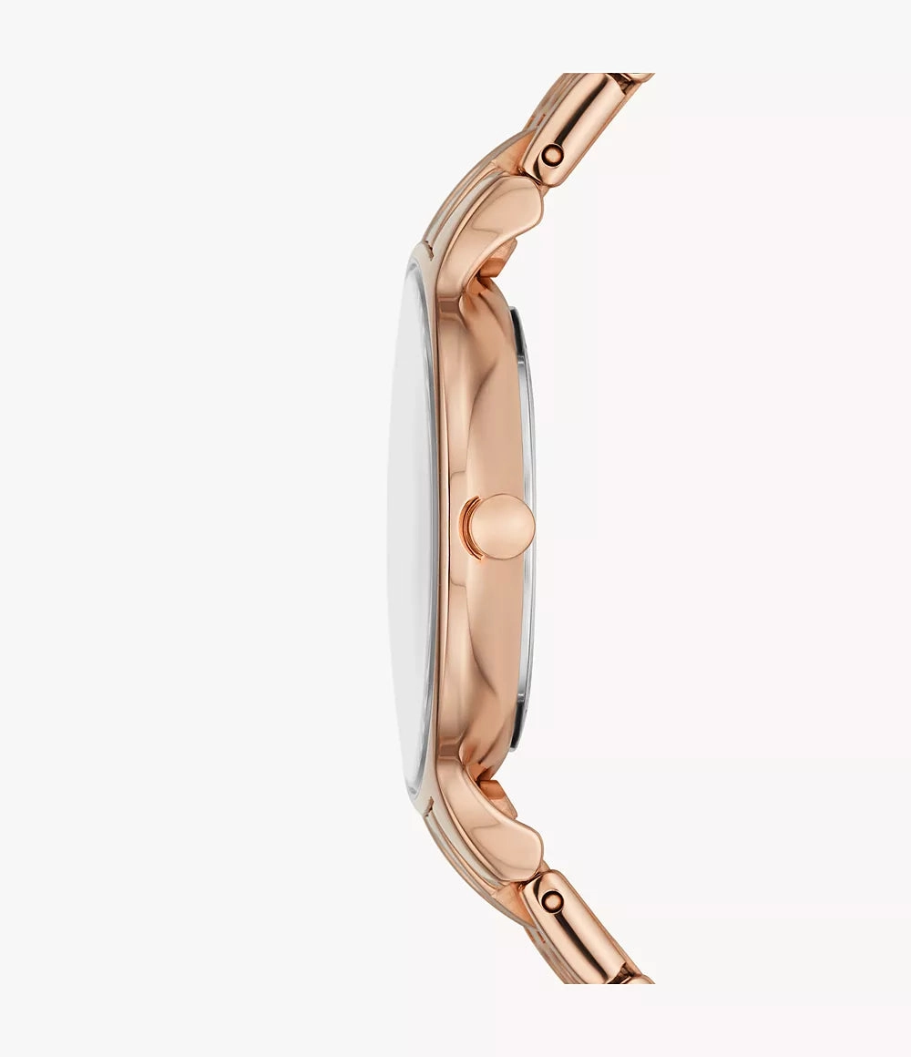 Skagen Anita Rose Gold Stainless Steel Watch with Three-Hand Movement SKW3128