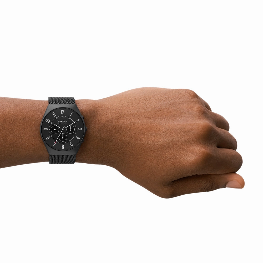 Skagen Grenen Chronograph Midnight Stainless Steel Mesh Watch SKW6822