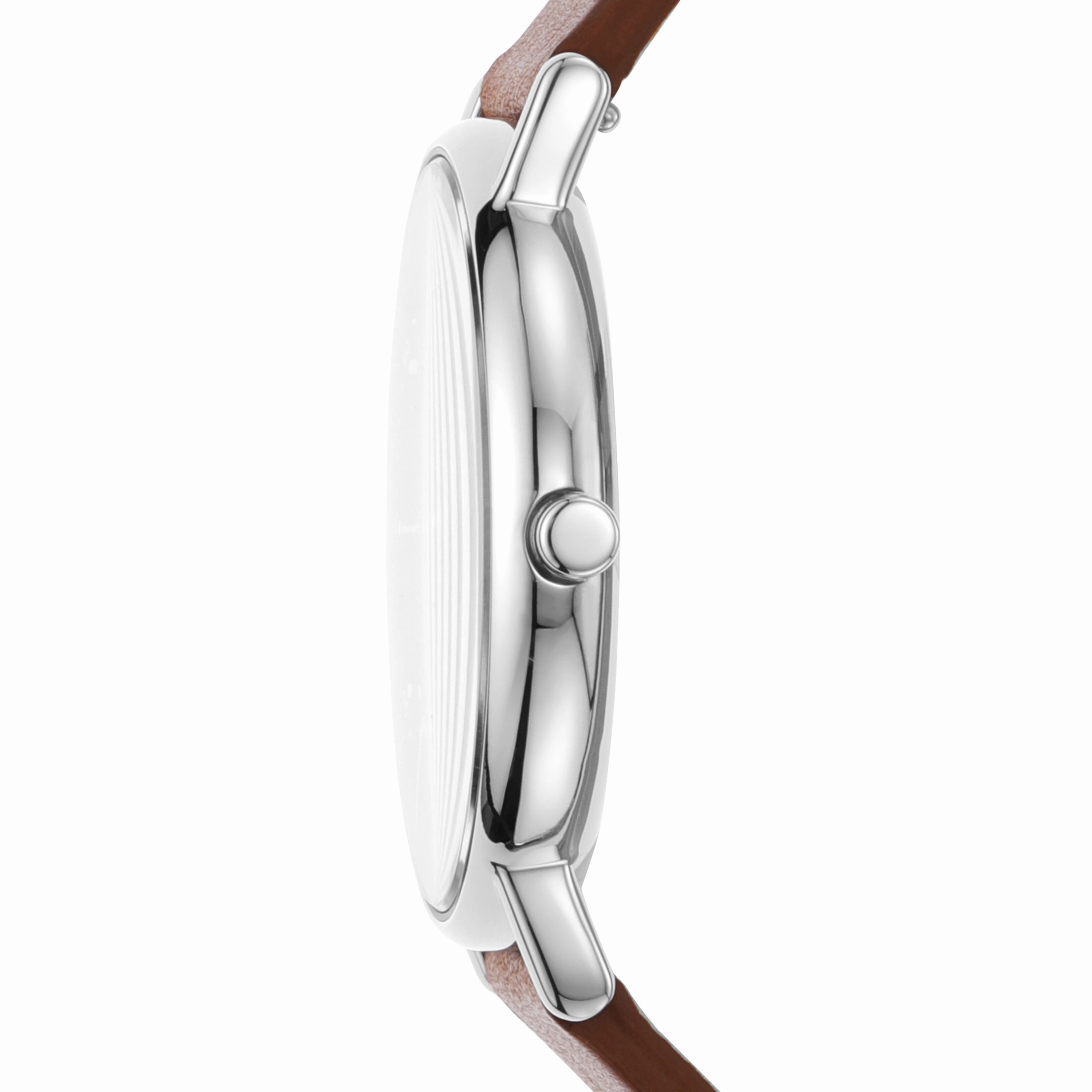 Skagen Signatur Men's Blue Dial Watch with Brown Leather Strap SKW6355