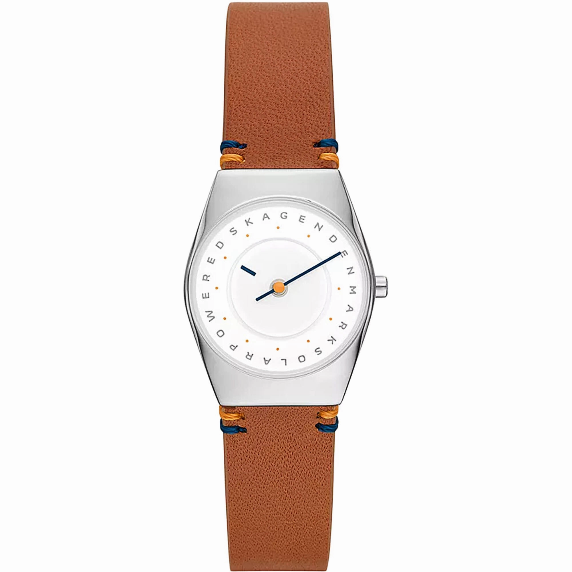 Skagen Women's Watch - Lille Silver Tone Case White Dial Leather Strap | SKW3086