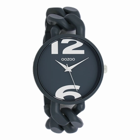 Smoke grey OOZOO watch with chunky chain bracelet - C11268