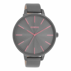Smoke grey OOZOO watch with leather strap - C11254