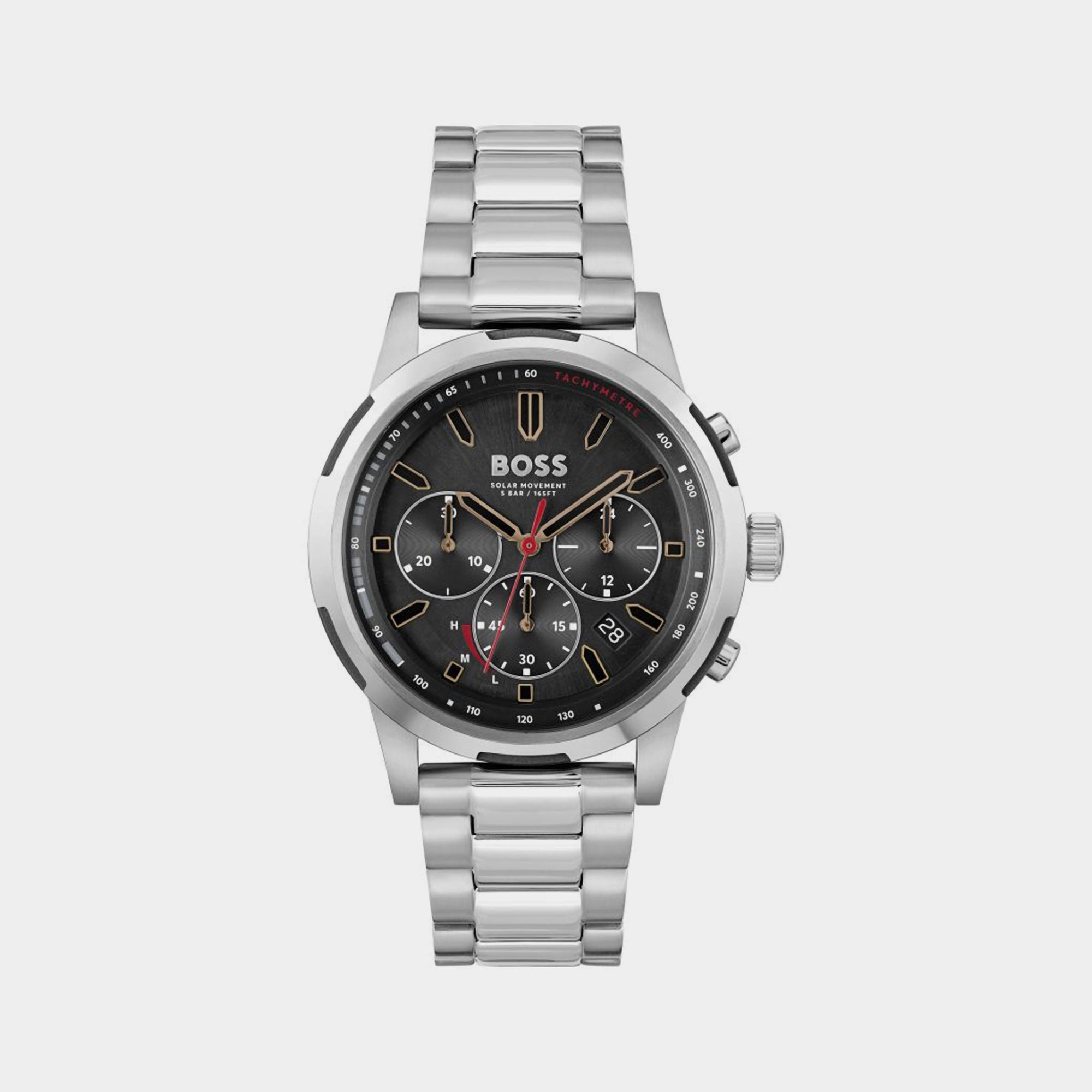 Solgrade Men Black Chronograph Stainless Steel Watch 1514032