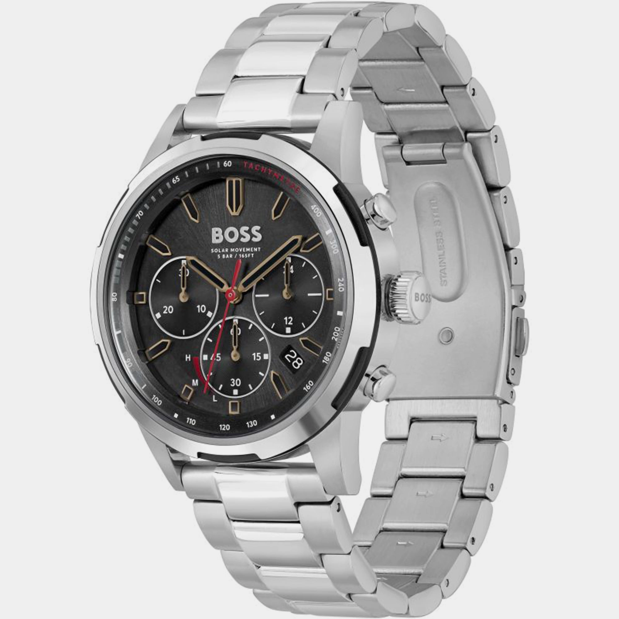 Solgrade Men Black Chronograph Stainless Steel Watch 1514032