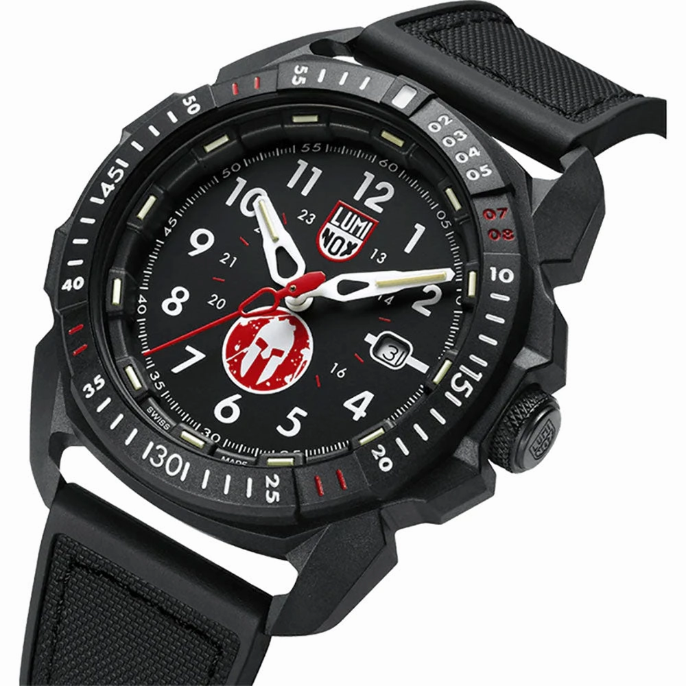 Special Edition Luminox ICE-SAR Arctic x Spartan Race CARBONOX Black Dial Black Rubber Strap Date Divers Quartz Mens Watch XL.1001.SPARTAN