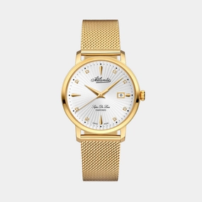 Super De Luxe Women Quartz White Dial Analog Mesh Watch 29355.45.27