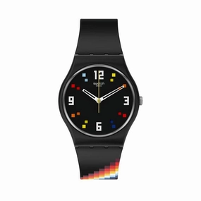 Swatch BLACK CAROUSEL SQUARES Watch SO28B705