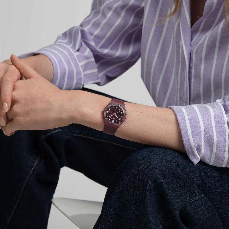 Swatch THRU THE CROWN GLASS Watch SO28R115