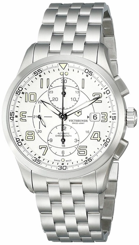 Swiss Army Airboss Mechanical Automatic Chronograph Steel Mens Watch Date 241621