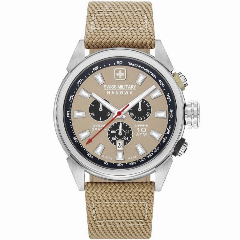 Swiss Military Hanowa Gents Quartz Leather Strap Watch 06-4322.04.014