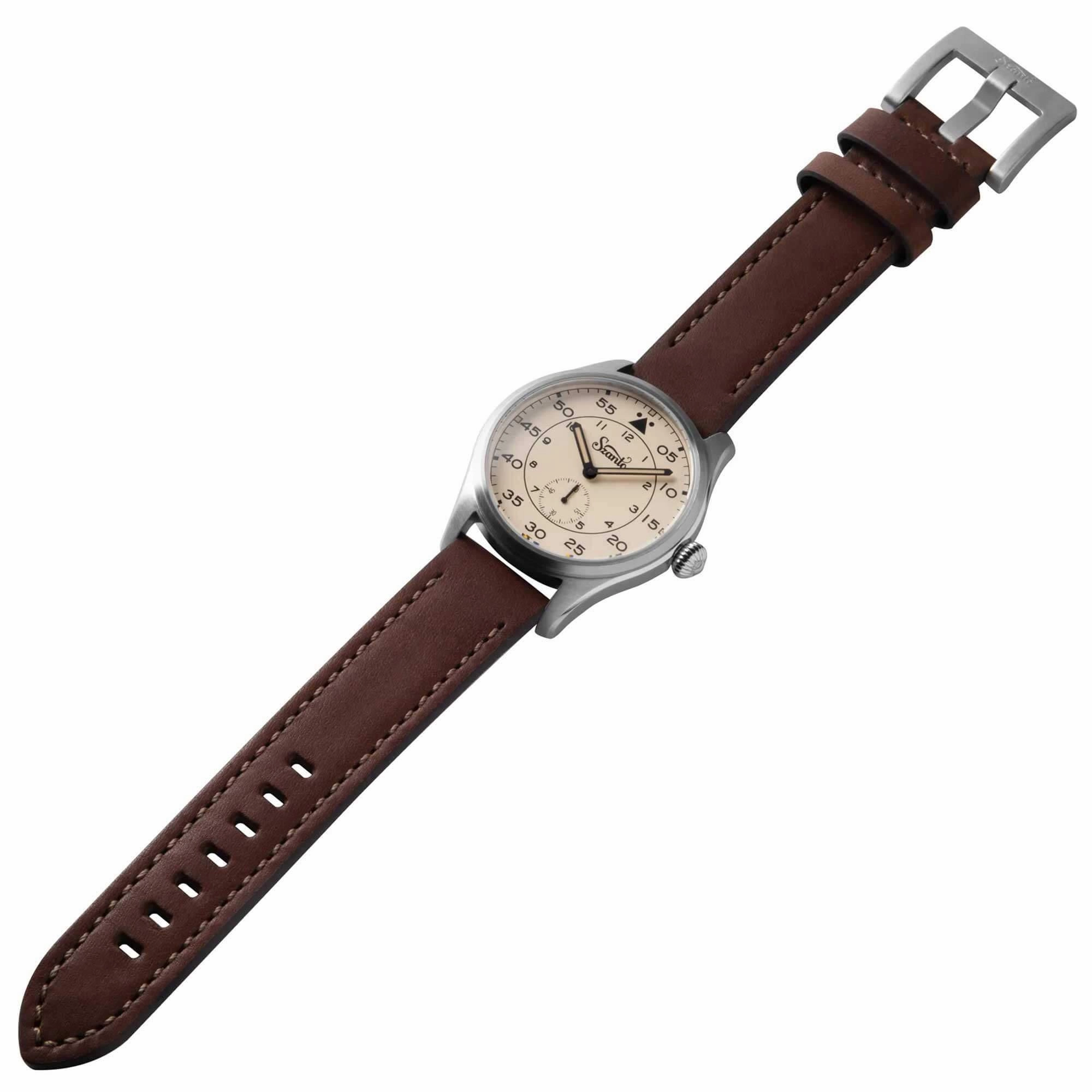 Szanto Men's Quartz Watch - Heritage Aviator Ivory Dial Silver Tone Case | SZ 2752