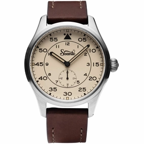 Szanto Men's Quartz Watch - Heritage Aviator Ivory Dial Silver Tone Case | SZ 2752