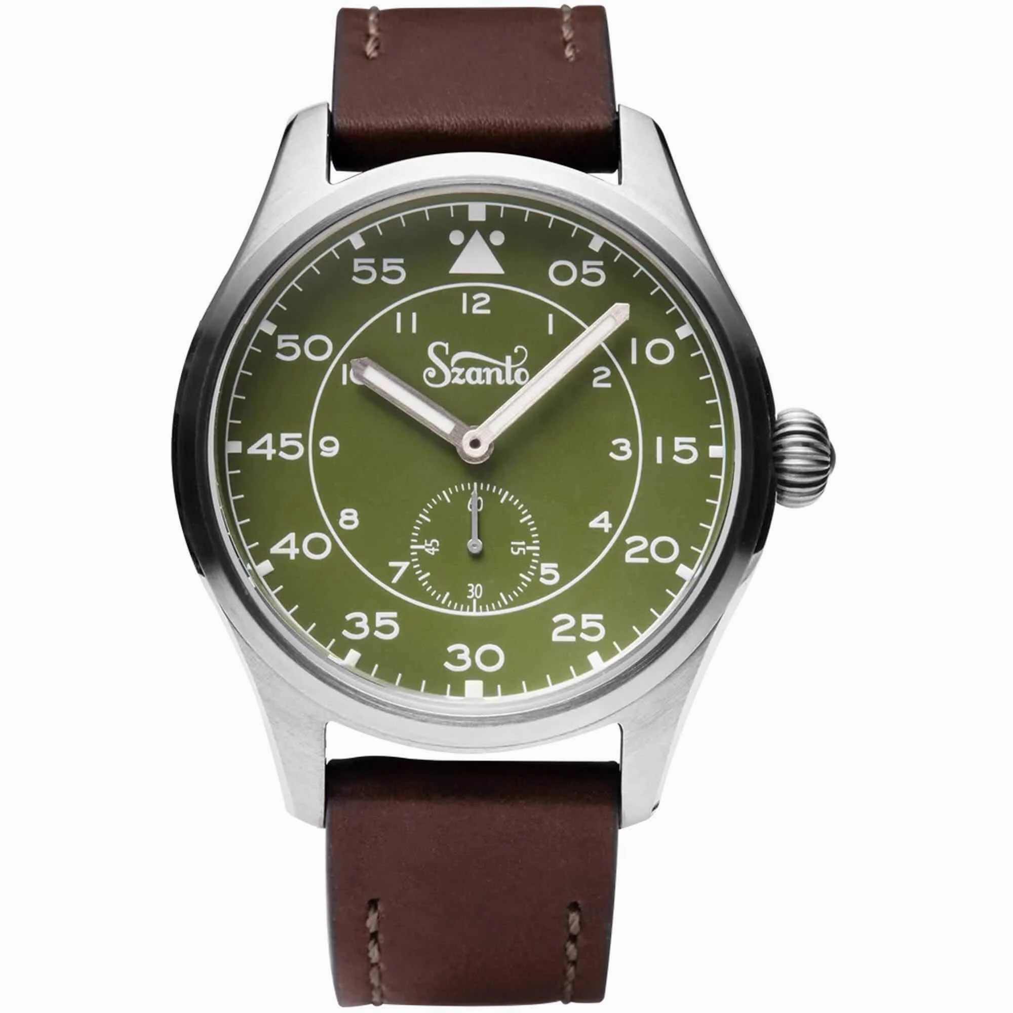 Szanto Men's Quartz Watch - Heritage Aviator Small Seconds Green Dial Strap | SZ 2755