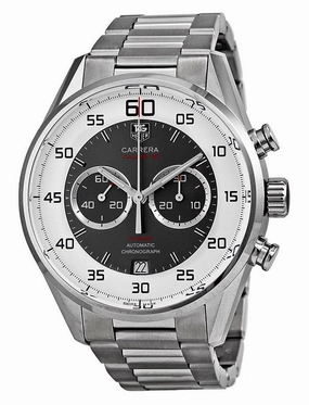 TAG Heuer Carrera Flyback Chronograph Automatic Gray & White Dial Date Stainless Steel Mens Watch CAR2B11.BA0799