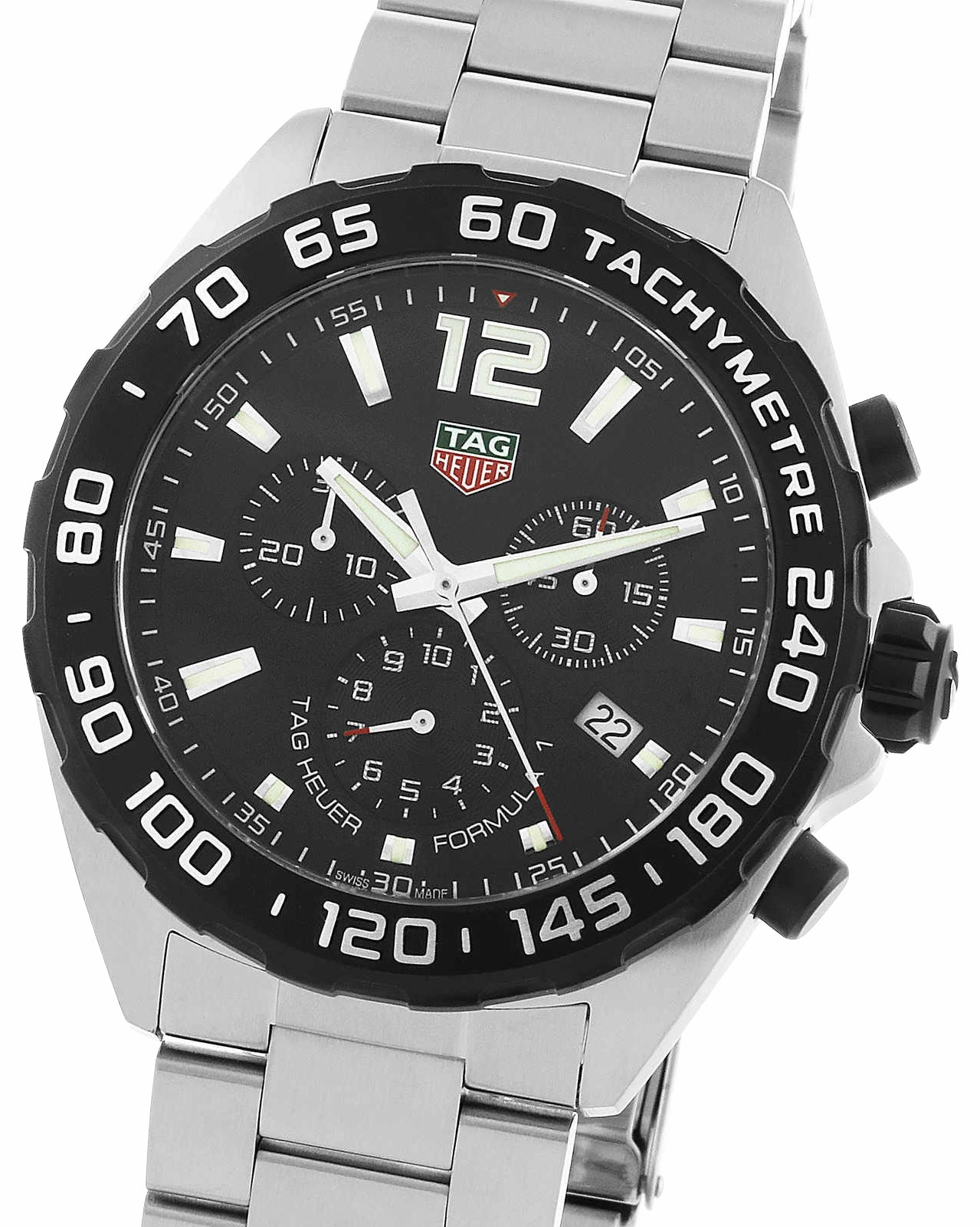 TAG Heuer Formula 1 Chronograph Stainless Steel Black Dial Date Divers Quartz Mens Watch CAZ1010.BA0842