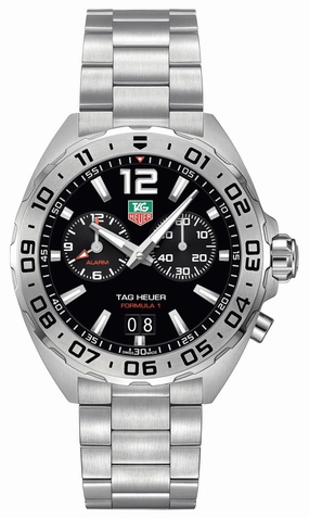 TAG Heuer Formula 1 Stainless Steel Black Dial Date Alarm Divers Quartz Mens Watch WAZ111A.BA0875
