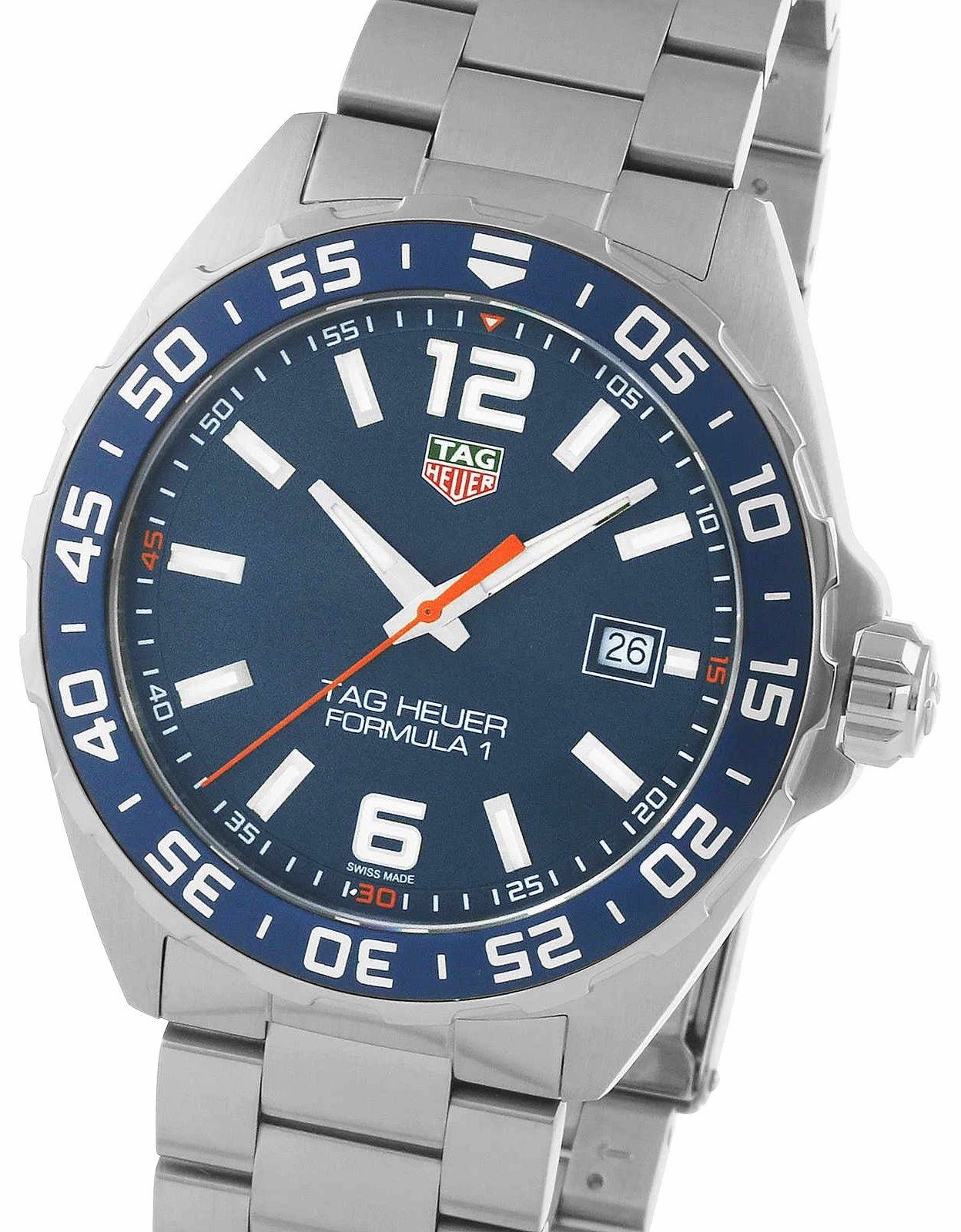 TAG Heuer Formula 1 Stainless Steel Blue Dial Date Divers Quartz Mens Watch WAZ1010.BA0842