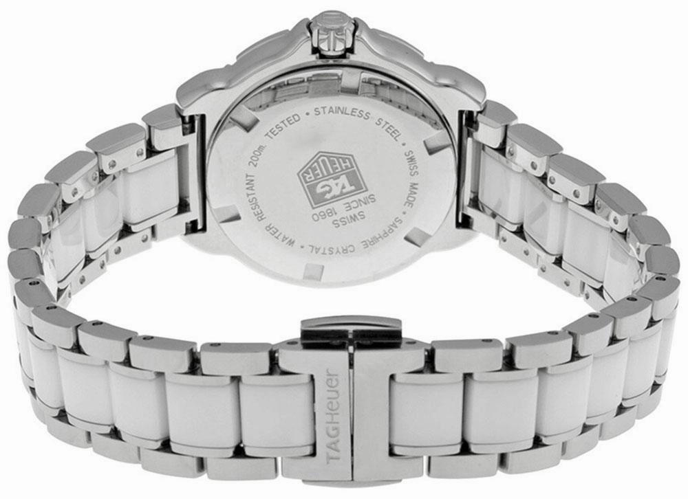 TAG Heuer Formula 1 Steel & Ceramic White Dial Date Pink Sapphire Bezel Quartz Womens Watch WAH1319.BA0868