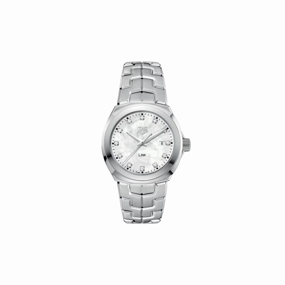 Tag Heuer Link Date 32mm Quartz Watch with Diamonds