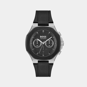 Taper Men's Black Chronograph Leather Watch 1514085