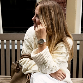 Taupe OOZOO watch with stainless steel bracelet - C20368
