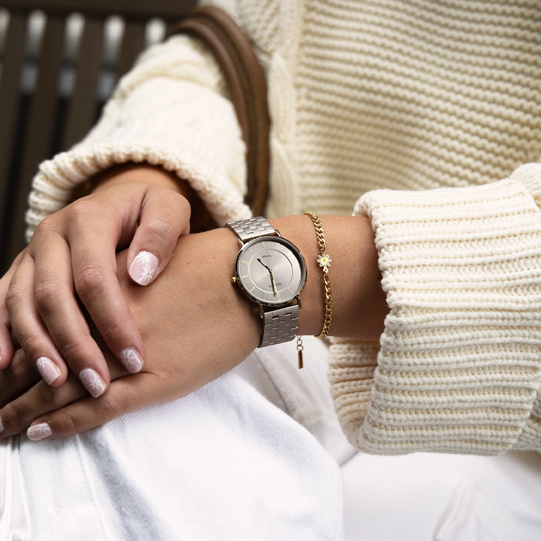 Taupe OOZOO watch with stainless steel bracelet - C20368