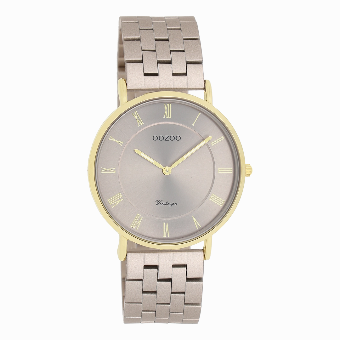 Taupe OOZOO watch with stainless steel bracelet - C20368