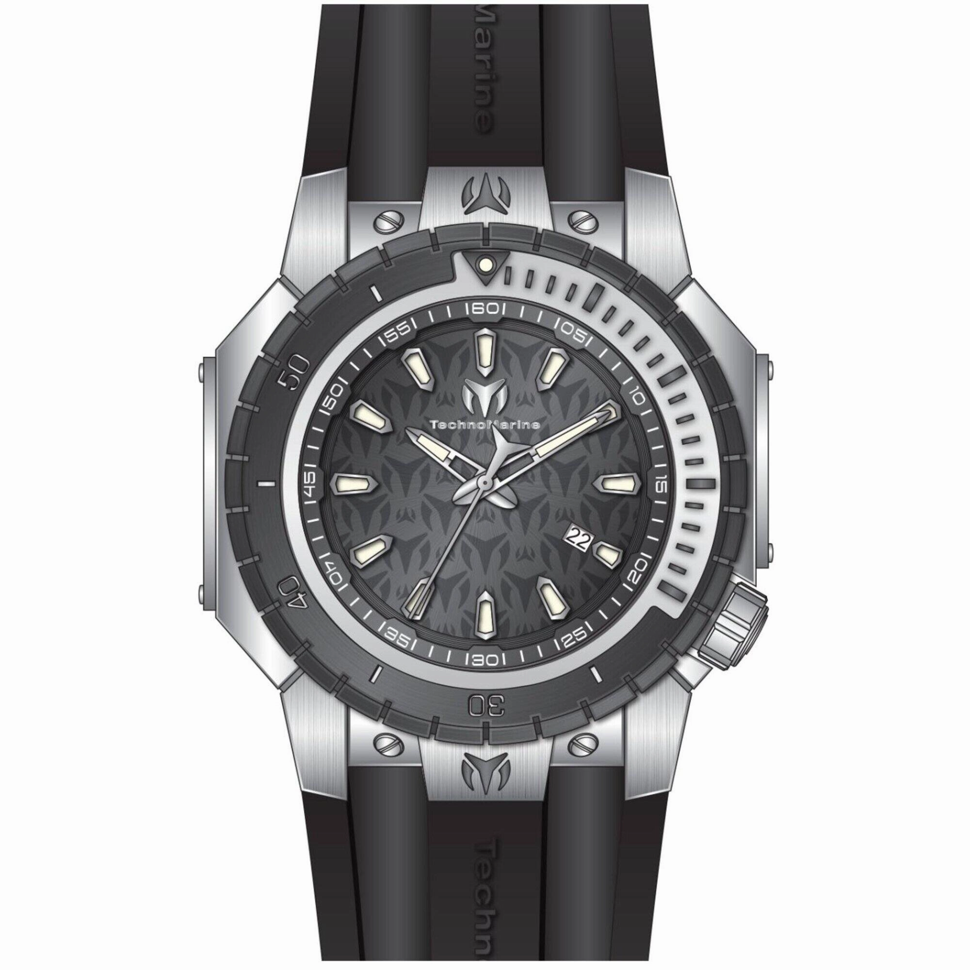 Technomarine Men's Watch - Manta Sea Quartz Gunmetal Dial Silicone Strap | TM-224006