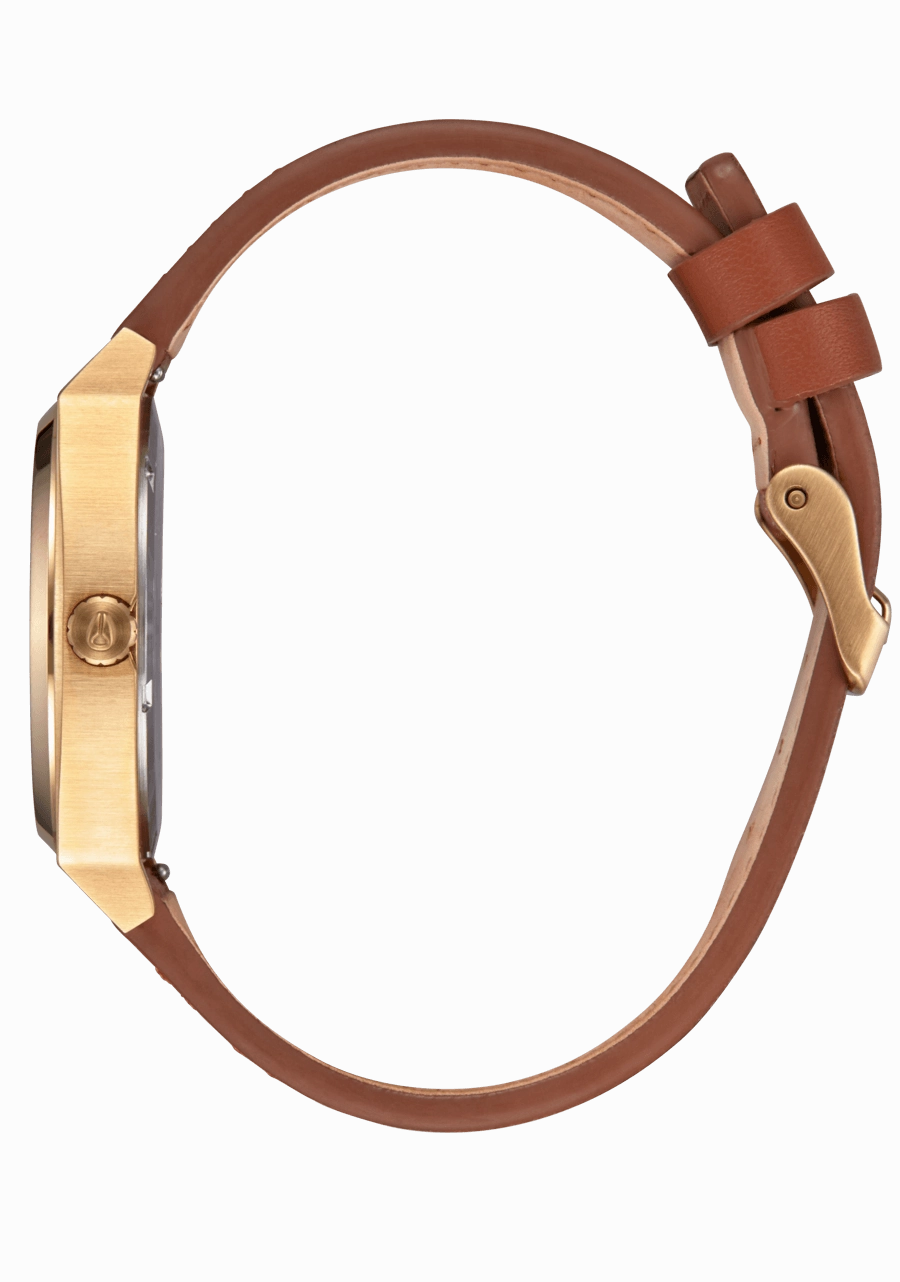 Time Teller Leather - Light Gold / White Sunray