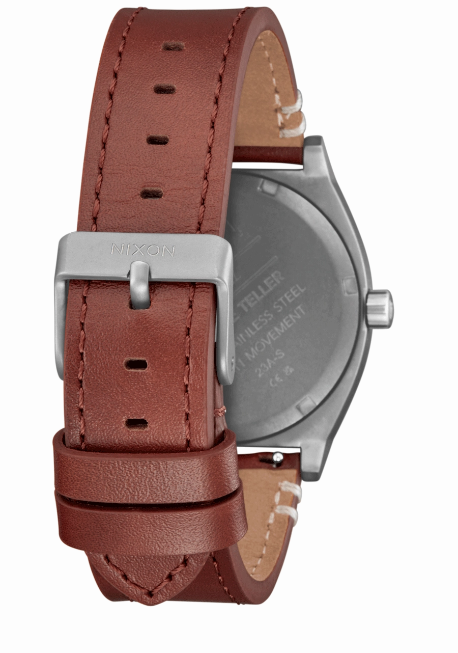 Time Teller Leather - Lt Gunmetal / Basalt / Sienna