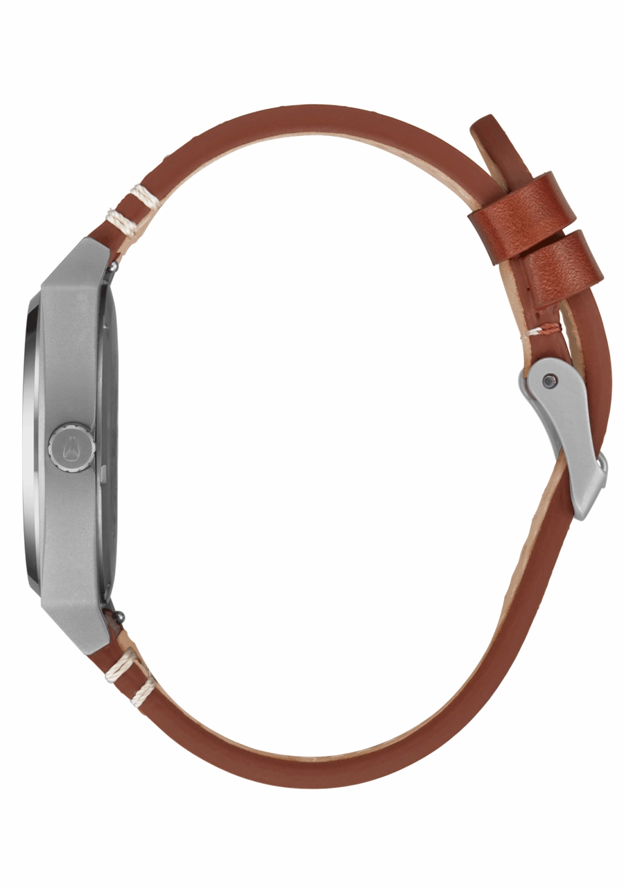 Time Teller Leather - Lt Gunmetal / Basalt / Sienna