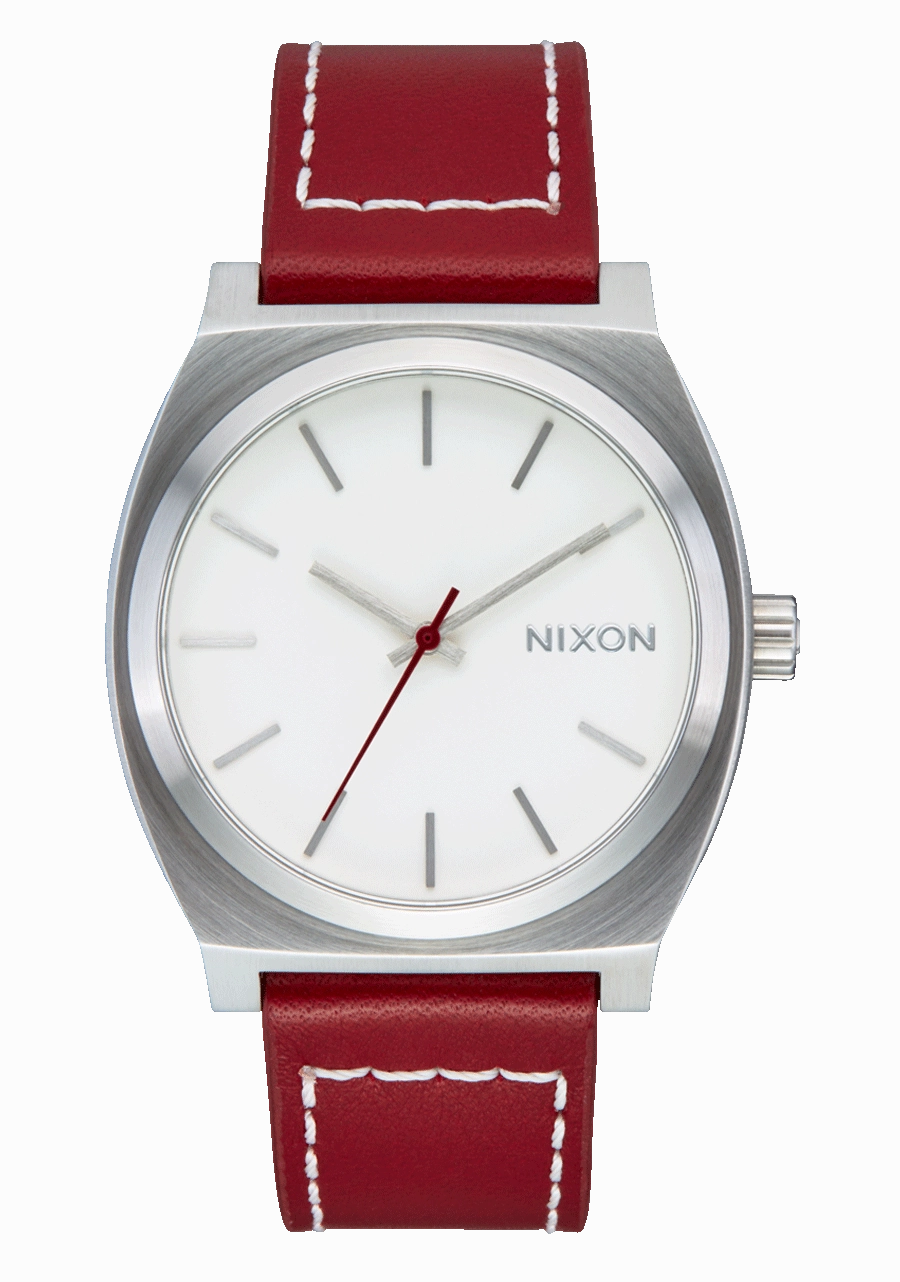Time Teller Leather - Silver / Egret / Cranberry