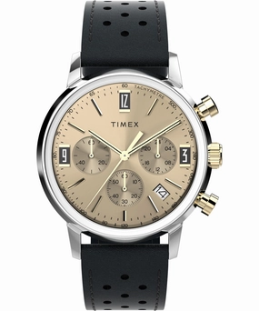 Timex Marlin 40mm Leather Cream Dial Watch TW2W10000