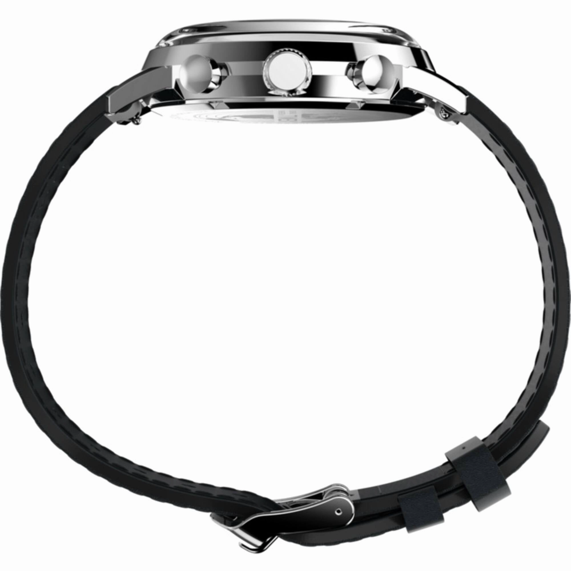 Timex Men's Chronograph Watch - Marlin Silver Tone Dial Black Strap | TW2W10300VQ