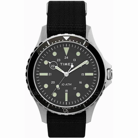 Timex Men's Quartz Watch - Navi XL Rotating Bezel Black Dial Strap | TW2T75600VQ