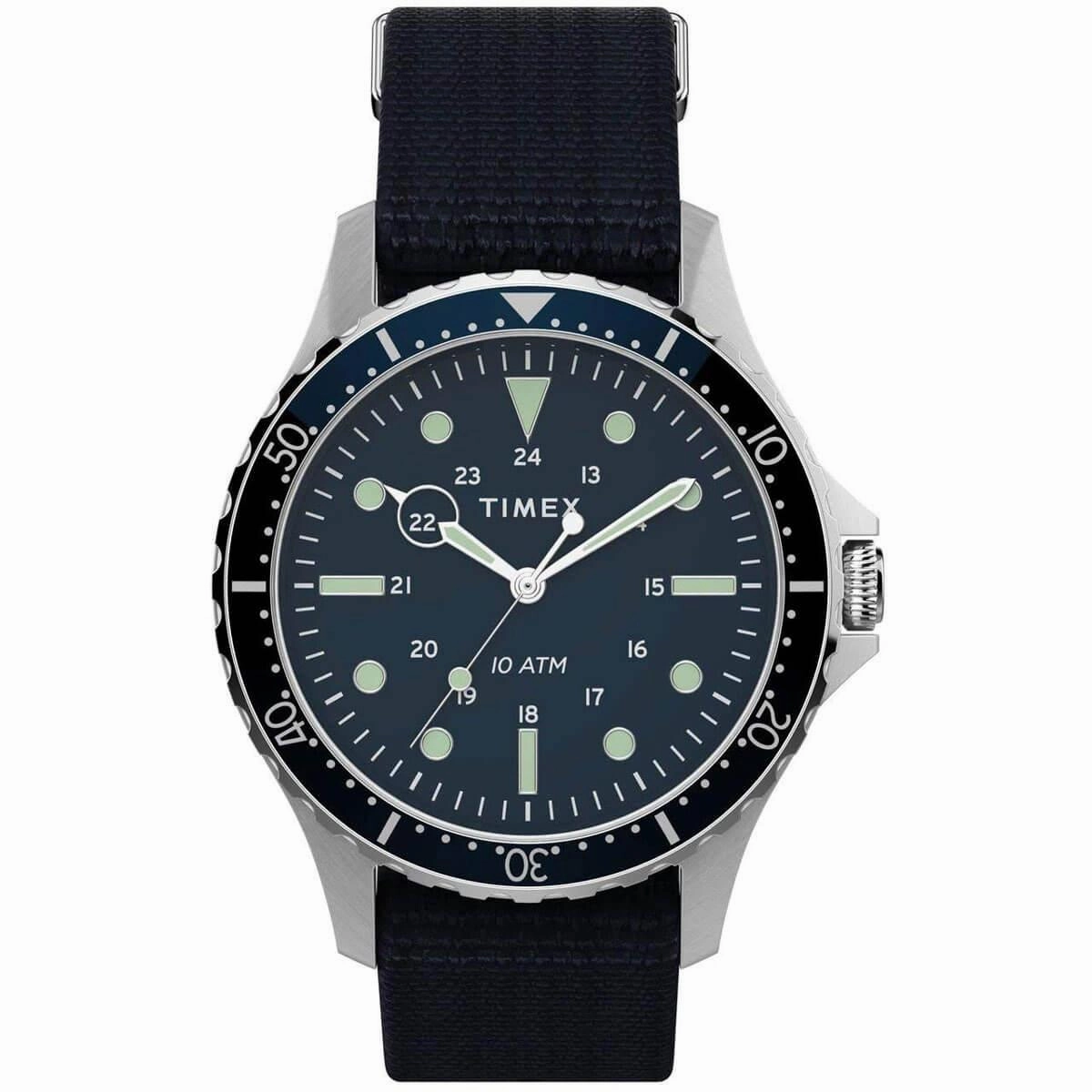 Timex Men's Quartz Watch - Navi XL Rotating Bezel Blue Dial Strap | TW2T75400VQ