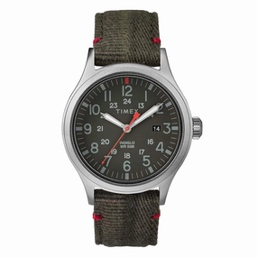 Timex Men's Watch - Allied Silver Tone Case Green Dial Fabric Strap | TW2R60900VQ