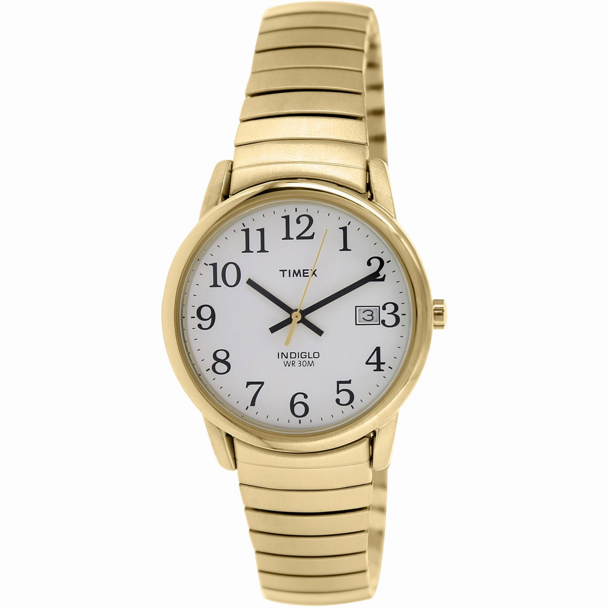 Timex Men's Watch - Easy Reader White Dial Plated Stainless Steel Bracelet | T2N090