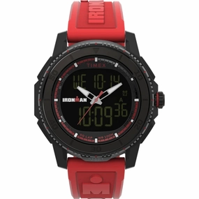 Timex Men's Watch - Ironman Adrenaline Black Analog-Digital Dial Red Strap | TW2W53700