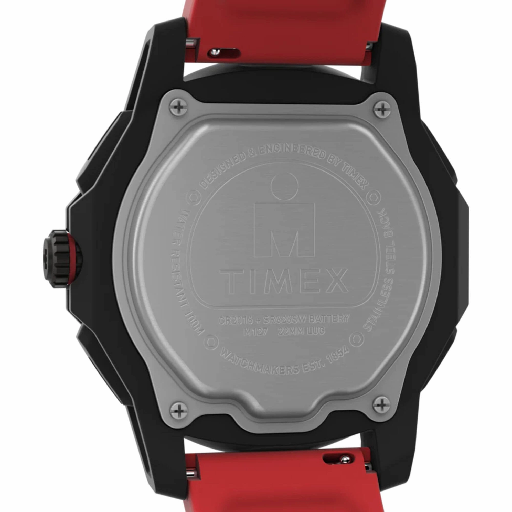 Timex Men's Watch - Ironman Adrenaline Black Analog-Digital Dial Red Strap | TW2W53700