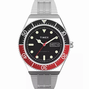 Timex Men's Watch - M79 Automatic Black Dial Silver Tone Steel Bracelet | TW2U83400