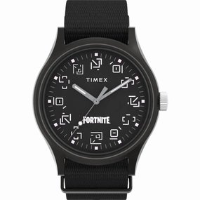 Timex Men's Watch - MK1 Fortnite Aluminum Case Black Dial Fabric Strap | TW2W97000