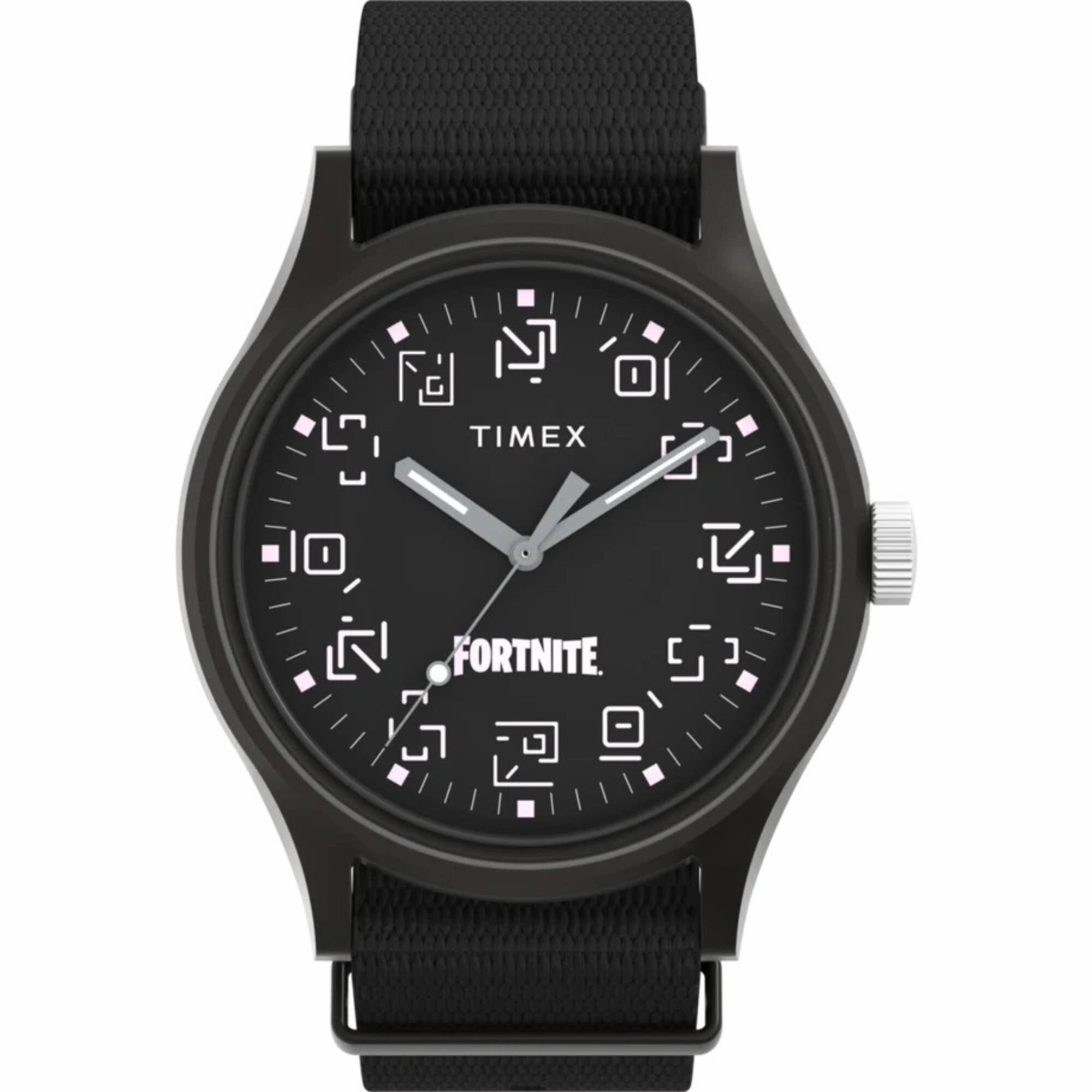 Timex Men's Watch - MK1 Fortnite Aluminum Case Black Dial Fabric Strap | TW2W97000