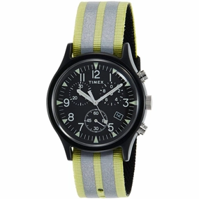 Timex Men's Watch - MK1 Quartz Chrono Black Dial Green and Grey Strap | TW2R81400