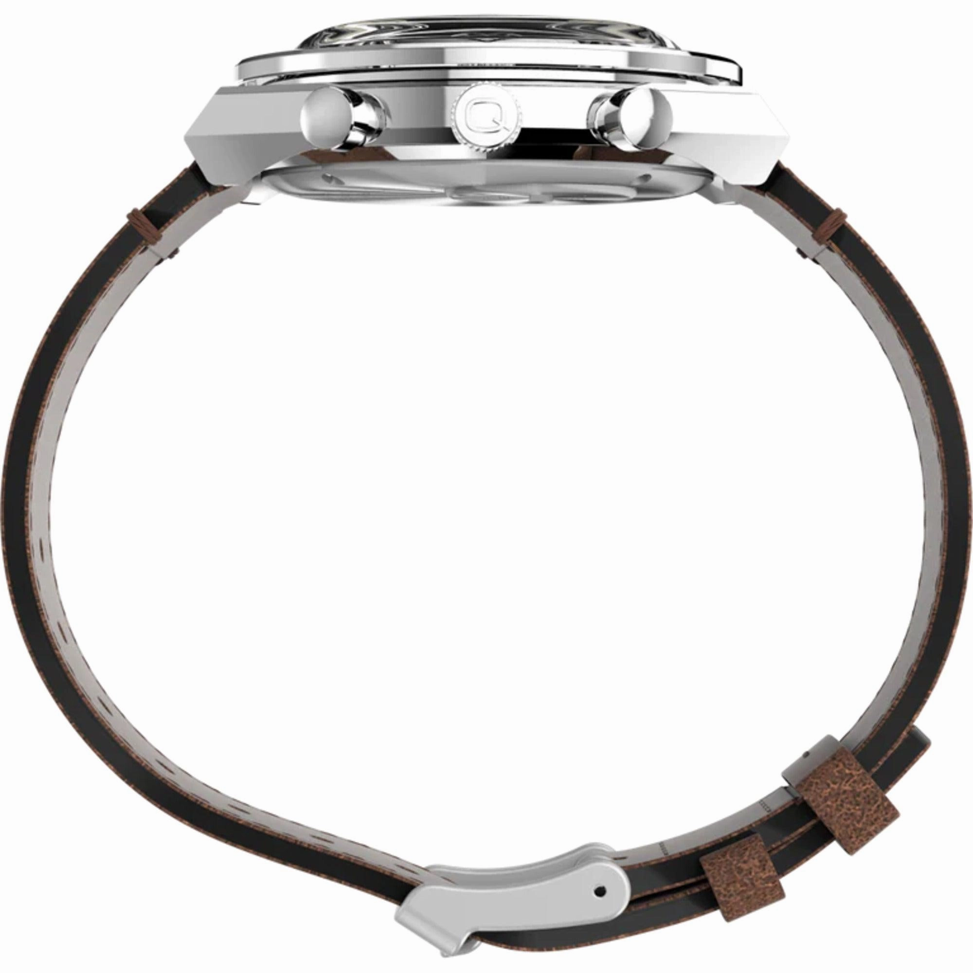 Timex Men's Watch - Q Chronograph Rotating Bezel Cream and Black Dial | TW2V42800
