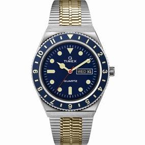 Timex Men's Watch - Q Diver Quartz Blue Dial Stainless Steel Bracelet | TW2V18400ZV