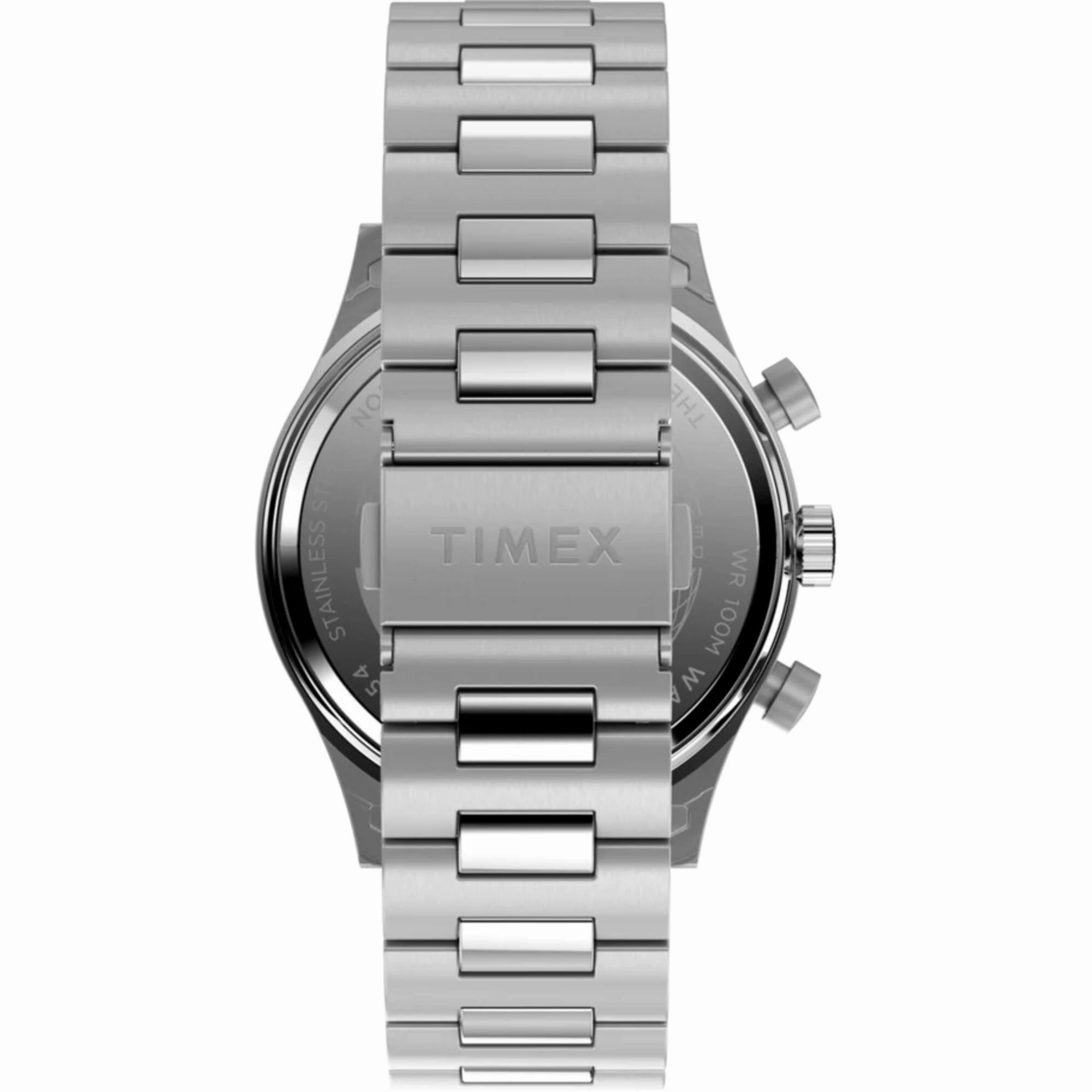 Timex Men's Watch - Waterbury Fly Back Chronograph Silver Steel Bracelet | TW2W47800
