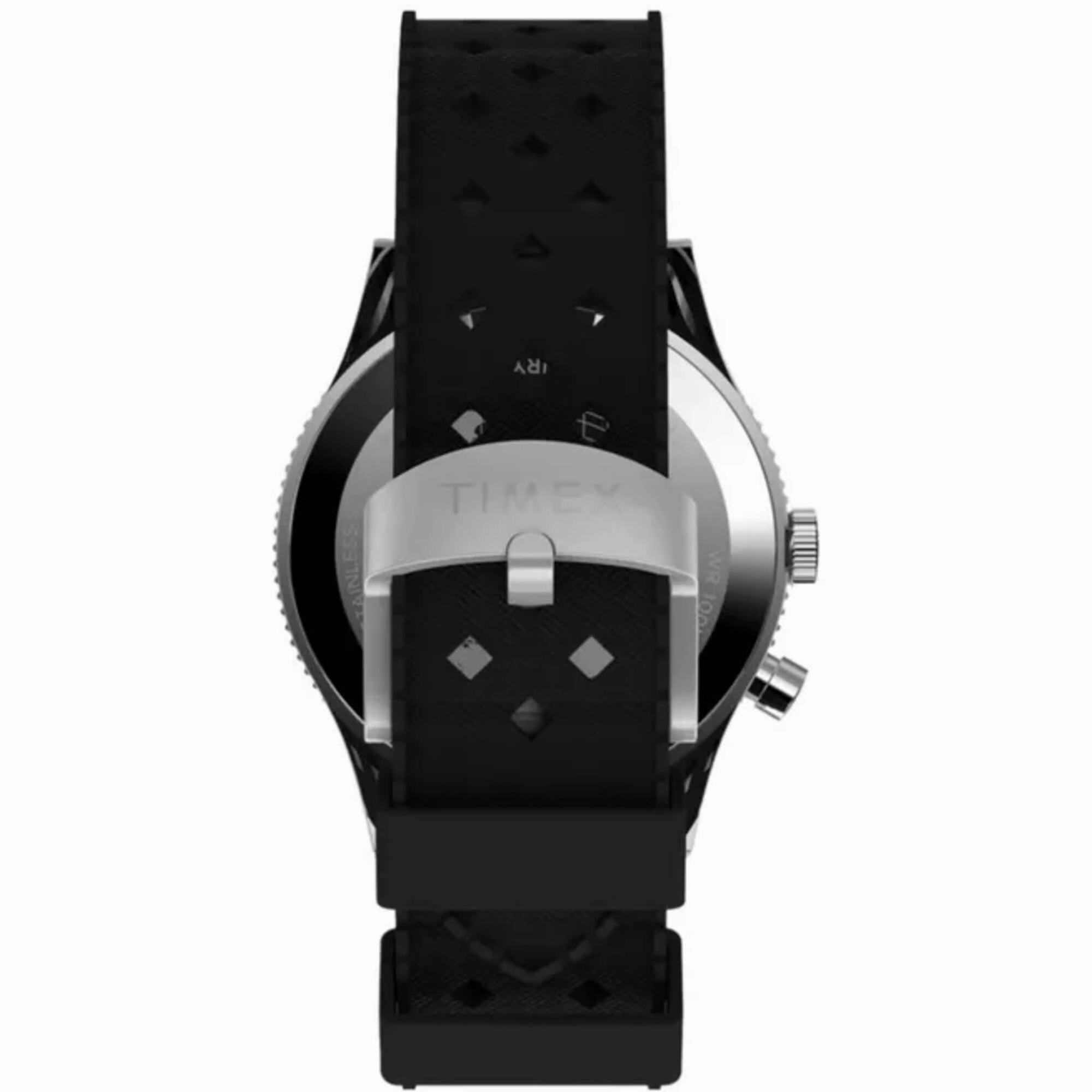 Timex Men's Watch - Waterbury Quartz Black Dial Synthetic Rubber Strap | TW2W22600VQ