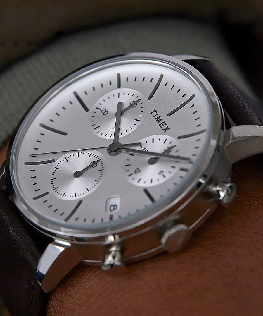 Timex Midtown Chronograph 40mm Leather Strap Watch TW2V36800