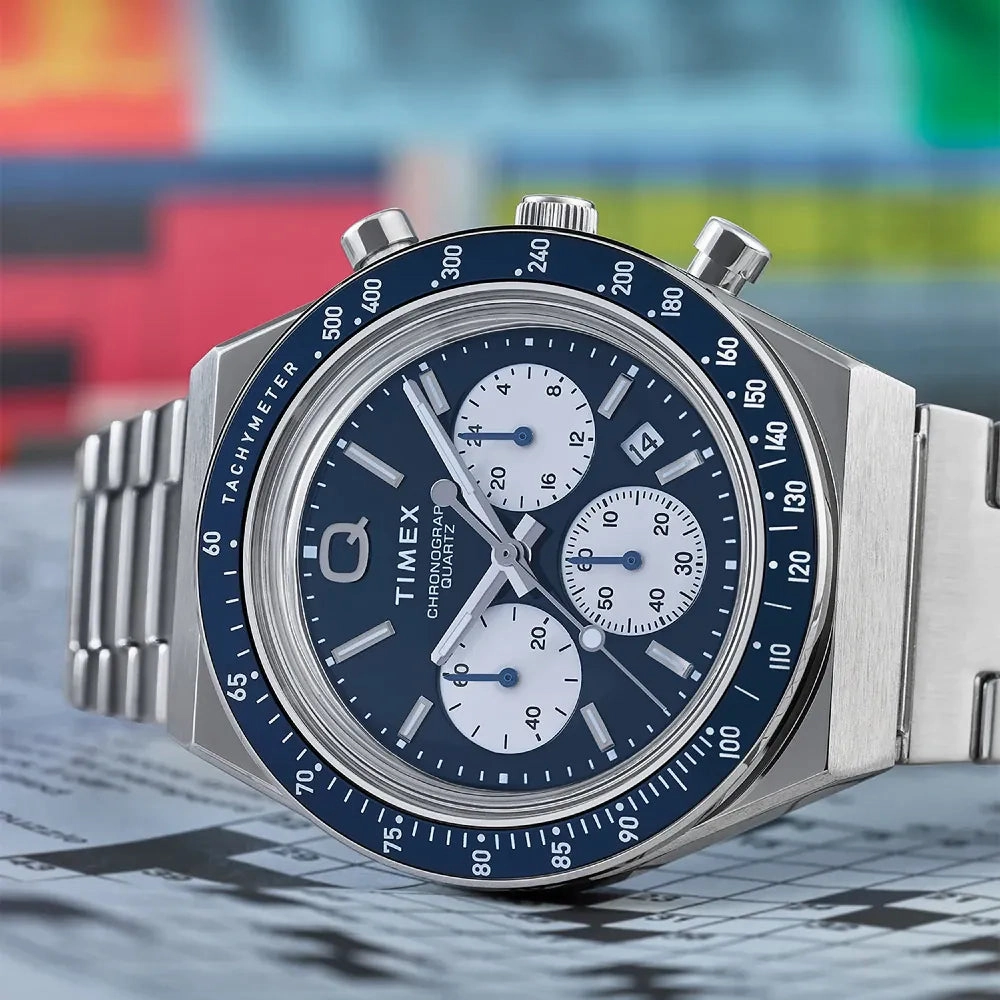 Timex Q Chronograph Stainless Steel Watch TW2W51600